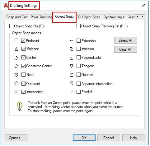 OSNAP-Setting