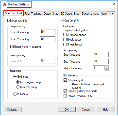 Snap-and-Grid-Setting